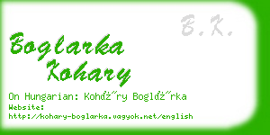 boglarka kohary business card